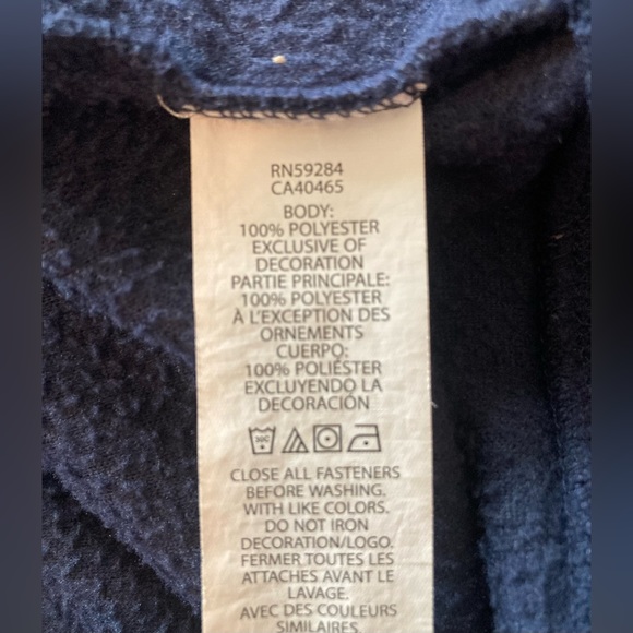 EUC Children’s Place Navy Blue Hooded Long Sleeve Jacket. Size Medium 7/8. - Picture 3 of 4